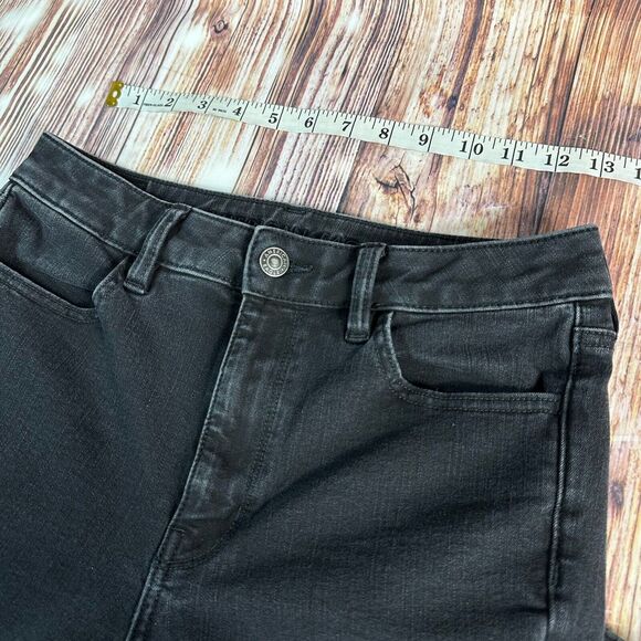 American Eagle SUPER HI RISE JEGGING Size 8 Short Black Jeans Denim Pants 26x24 - Picture 6 of 13